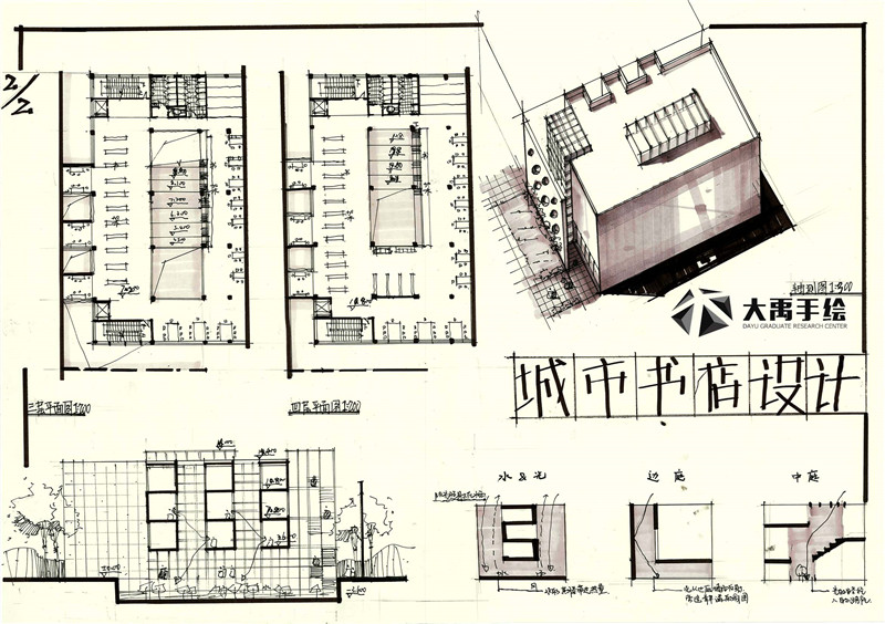 大禹手绘建筑快题